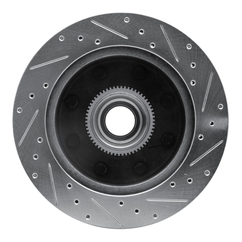 Dodge Ram 2500 Van Brake Rotor (1) - Front Left - R1 Concepts - Drilled & Slotted - Silver - `98-`03